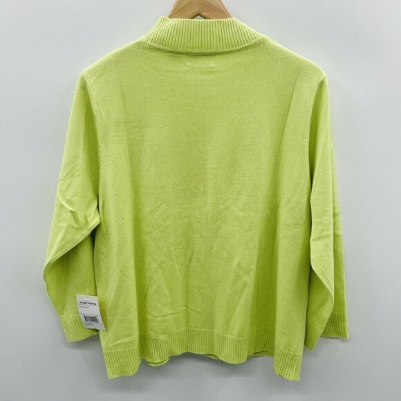 Studio Works Womens Size XL Argyle Beaded Pullover Sweater 3/4 Sleeve Green - Picture 3 of 6